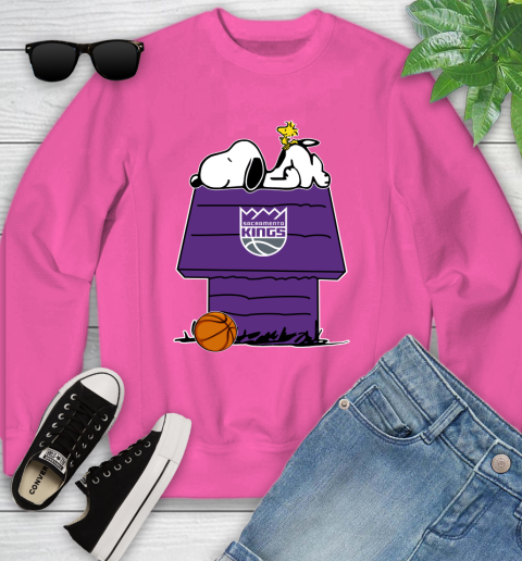 Sacramento Kings NBA Basketball Snoopy Woodstock The Peanuts Movie Youth Sweatshirt 7