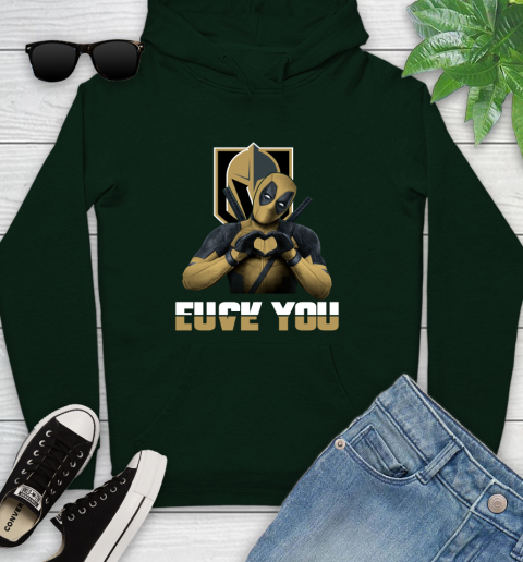 NHL Vegas Golden Knights Deadpool Love You Fuck You Hockey Sports Youth Hoodie 14