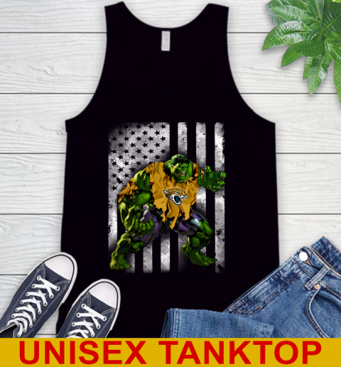 Jacksonville Jaguars Hulk Marvel Avengers NFL Football American Flag Tank Top