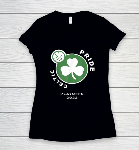 Boston Playoffs 2022  Celtic Pride Women's V-Neck T-Shirt
