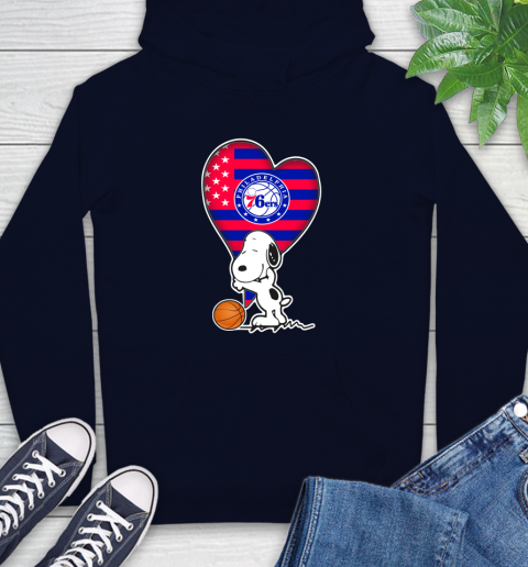 Philadelphia 76ers NBA Basketball The Peanuts Movie Adorable Snoopy Hoodie 4