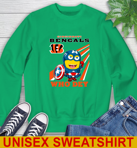 NFL Football Cincinnati Bengals Captain America Marvel Avengers Minion Shirt Sweatshirt 8