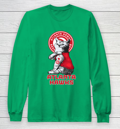 NBA Basketball My Cat Loves Atlanta Hawks Long Sleeve T-Shirt 4