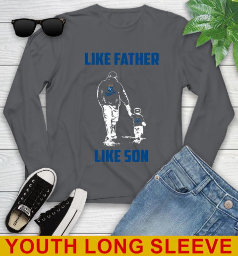 Kansas City Royals MLB Baseball Like Father Like Son Sports Youth Long Sleeve 9