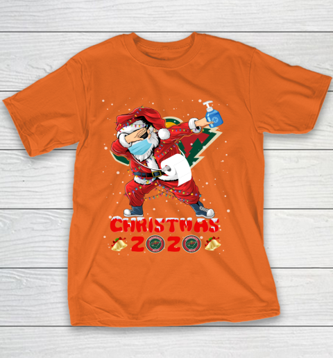 Minnesota Wild Funny Santa Claus Dabbing Christmas 2020 NHL Youth T-Shirt 4