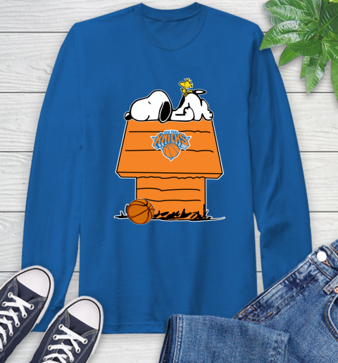 New York Knicks NBA Basketball Snoopy Woodstock The Peanuts Movie Long Sleeve T-Shirt 9