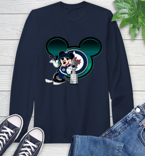 NHL Winnipeg Jets Stanley Cup Mickey Mouse Disney Hockey T Shirt Long Sleeve T-Shirt 4