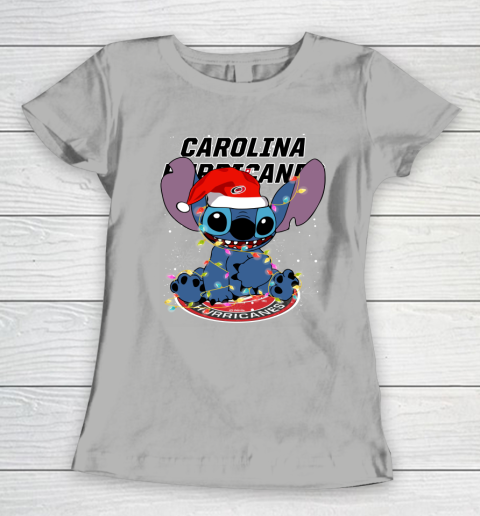Carolina Hurricanes NHL Hockey noel stitch Christmas Women's T-Shirt 8