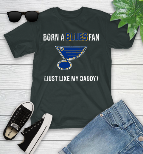 NHL St.Louis Blues Hockey Loyal Fan Just Like My Daddy Shirt Youth T-Shirt - Image 6