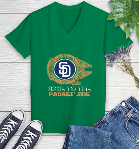 MLB Come To The San Diego Padres Side Star Wars Baseball Sports Women's V-Neck T-Shirt 5