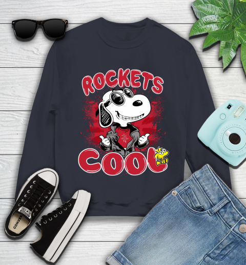 NBA Basketball Houston Rockets Cool Snoopy Shirt Youth Sweatshirt 2