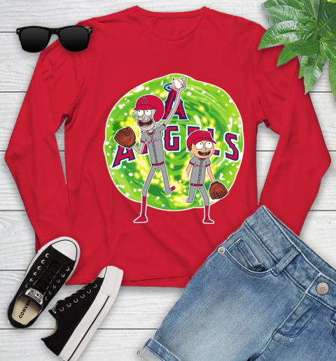 MLB Los Angeles Angels Rick And Morty Baseball Sports Youth Long Sleeve 11