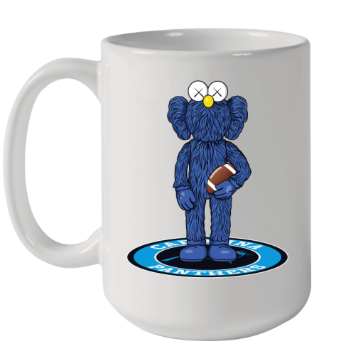 NFL Football Carolina Panthers Kaws Bff Blue Figure Shirt Ceramic Mug 15oz