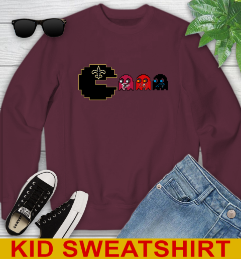 New Orleans Saints NFL Football Pac Man Champion Youth Sweatshirt 5