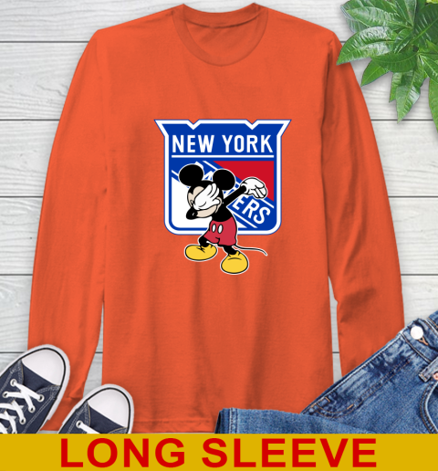 New York Rangers NHL Hockey Dabbing Mickey Disney Sports Long Sleeve T-Shirt 5