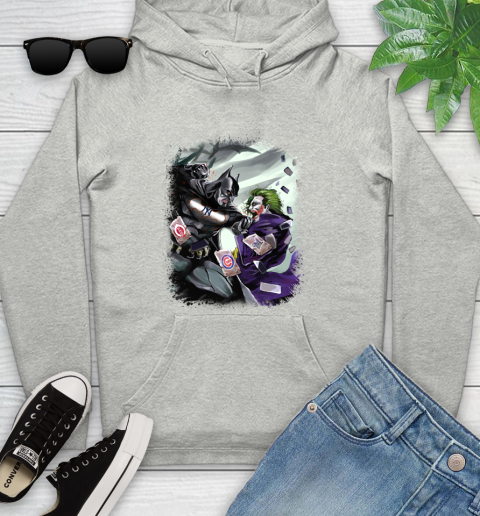 New York Yankees MLB Baseball Batman Fighting Joker DC Comics Youth Hoodie