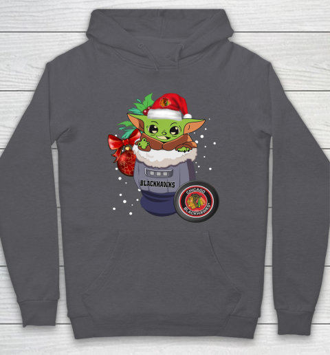 Chicago Blackhawks Christmas Baby Yoda Star Wars Funny Happy NHL Hoodie 7