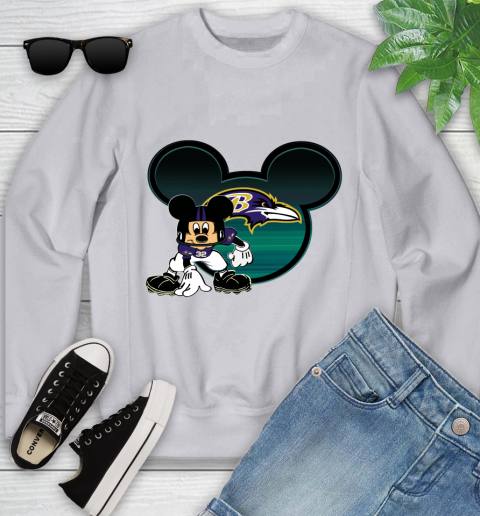 NFL Baltimore Ravens Mickey Mouse Disney Football T Shirt Youth Sweatshirt 4