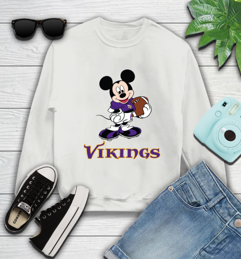 NFL Football Minnesota Vikings Cheerful Mickey Mouse Shirt Sweatshirt 5