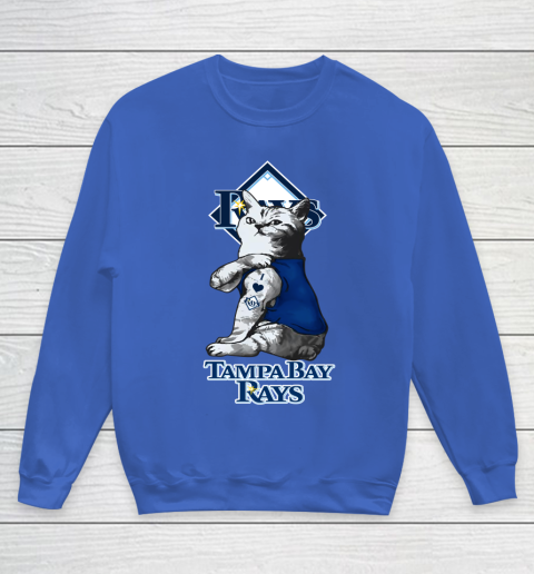 MLB Baseball My Cat Loves Tampa Bay Rays Youth Sweatshirt 6