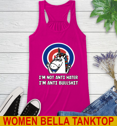 Chicago Cubs MLB Baseball Unicorn I'm Not Anti Hater I'm Anti Bullshit Racerback Tank 8