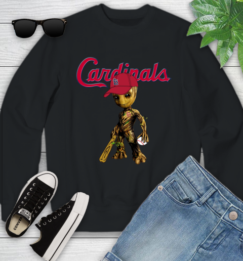 MLB St.Louis Cardinals Groot Guardians Of The Galaxy Baseball Youth Sweatshirt 2