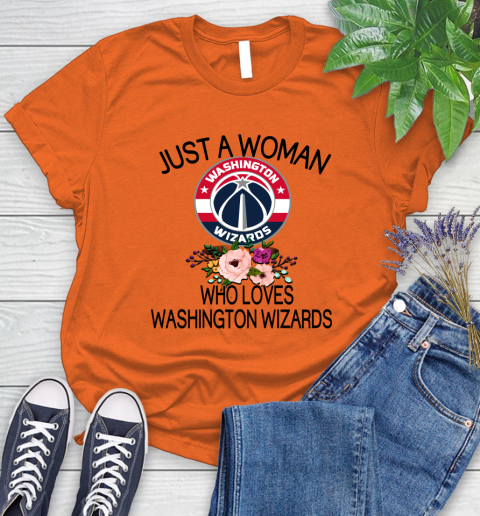 NBA Just A Woman Who Loves Washington Wizards Basketball Sports Women's T-Shirt 2