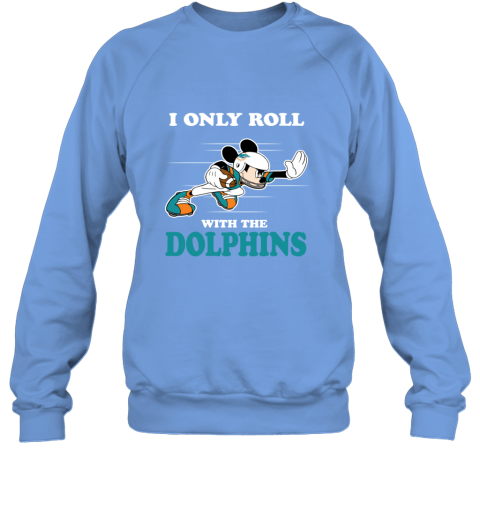 NFL Mickey Mouse I Only Roll With Miami Dolphins Women's T-Shirt 