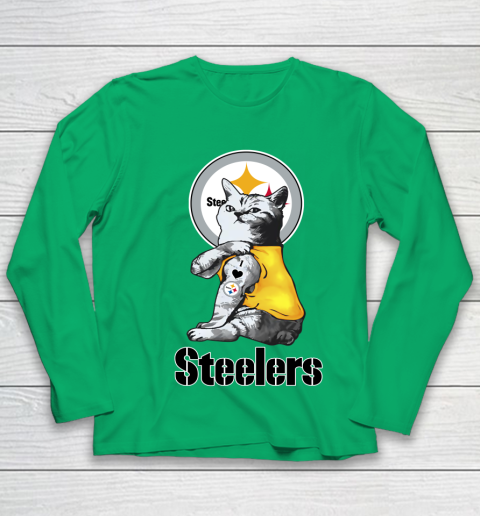 NFL Football My Cat Loves Pittsburgh Steelers Youth Long Sleeve 4