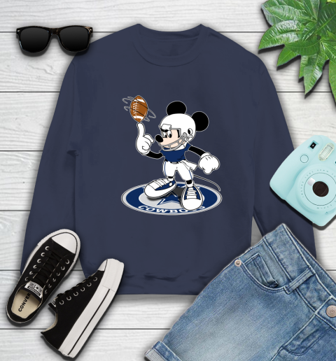 NFL Football Dallas Cowboys Cheerful Mickey Disney Shirt Sweatshirt 3