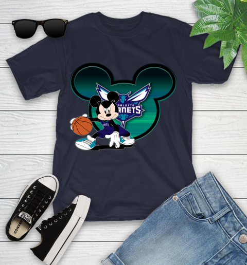 NBA Charlotte Hornets Mickey Mouse Disney Basketball Youth T-Shirt 3