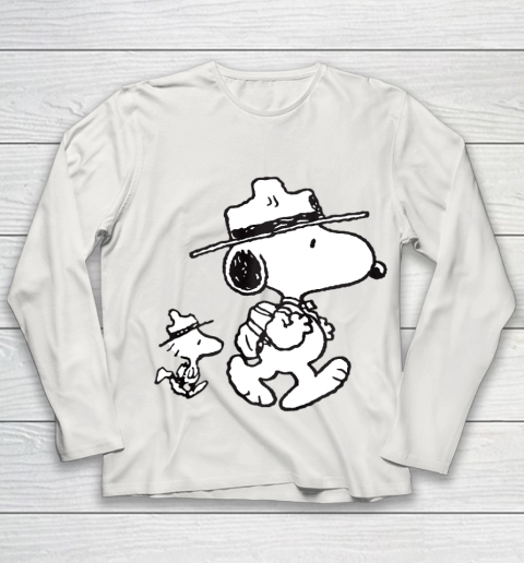 Funny Snoopy Woodstock Camping Youth Long Sleeve 8