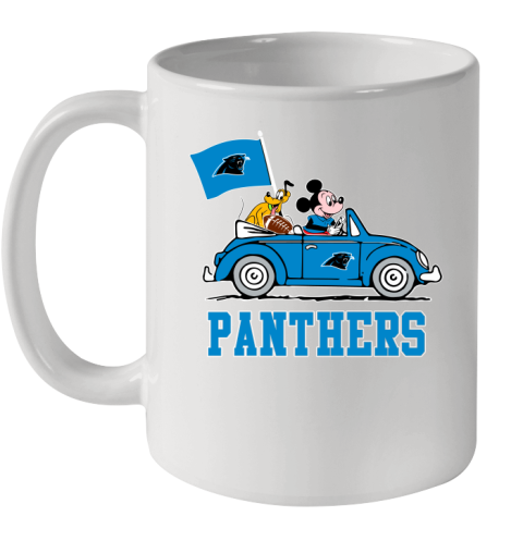 NFL Football Carolina Panthers Pluto Mickey Driving Disney Shirt Ceramic Mug 11oz