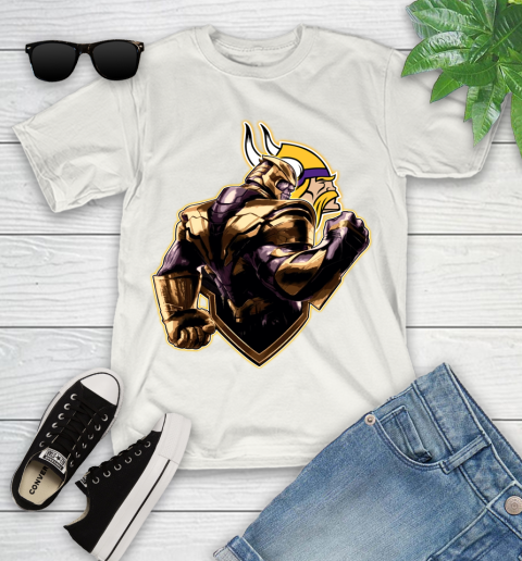 NFL Thanos Avengers Endgame Football Sports Minnesota Vikings Youth T-Shirt