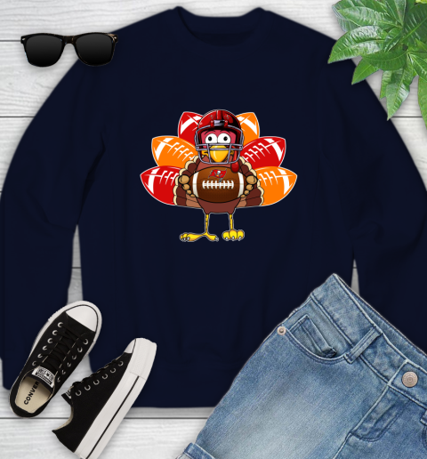 Tampa Bay Buccaneers Turkey Thanksgiving Day Youth Sweatshirt 3