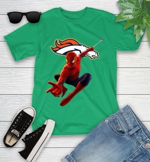 NFL Spider Man Avengers Endgame Football Denver Broncos Youth T-Shirt 6