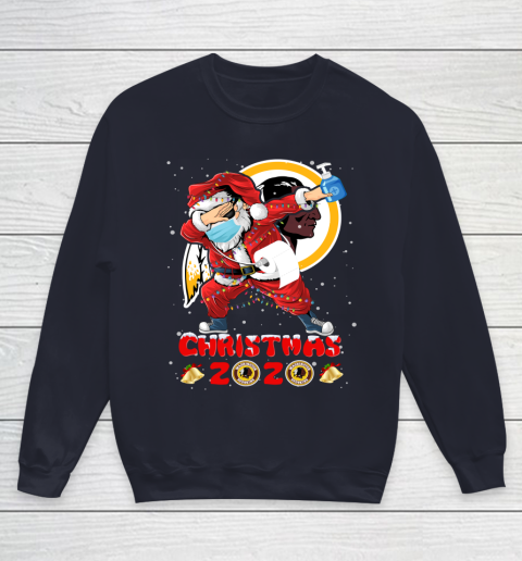 Washington Redskins Funny Santa Claus Dabbing Christmas 2020 NFL Youth Sweatshirt 2
