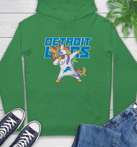 Detroit Lions NFL Football Funny Unicorn Dabbing Sports Hoodie 8