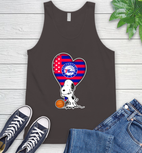 Philadelphia 76ers NBA Basketball The Peanuts Movie Adorable Snoopy Tank Top 7