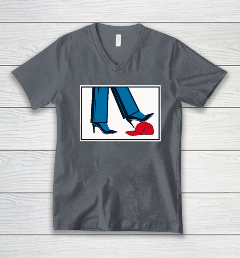 Kamala Harris Heels Stepping On Maga Hat V-Neck T-Shirt 3