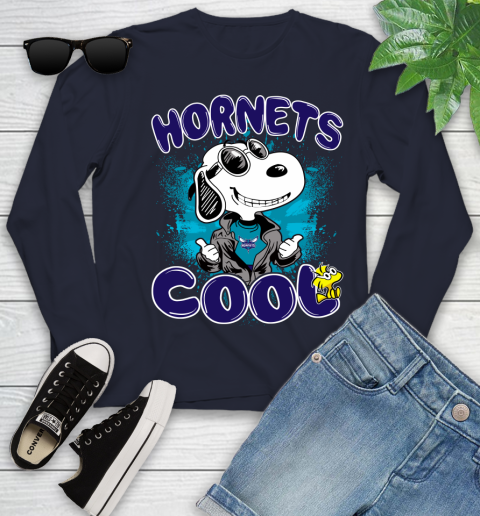 NBA Basketball Charlotte Hornets Cool Snoopy Shirt Youth Long Sleeve 2