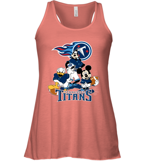 NFL Tennessee Titans Mickey Mouse Donald Duck Goofy Football T Shirt QzKKtAZtRW8 flowy tank 32 95 151514 front coral
