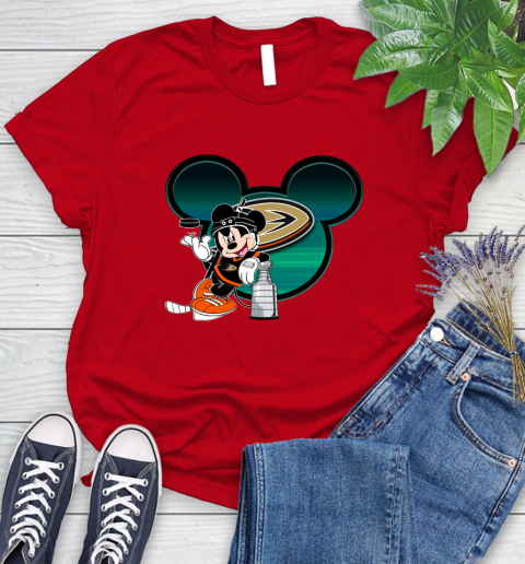 NHL Anaheim Ducks Stanley Cup Mickey Mouse Disney Hockey T Shirt Women's T-Shirt 9