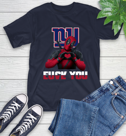 NHL New York Giants Deadpool Love You Fuck You Football Sports T-Shirt 3