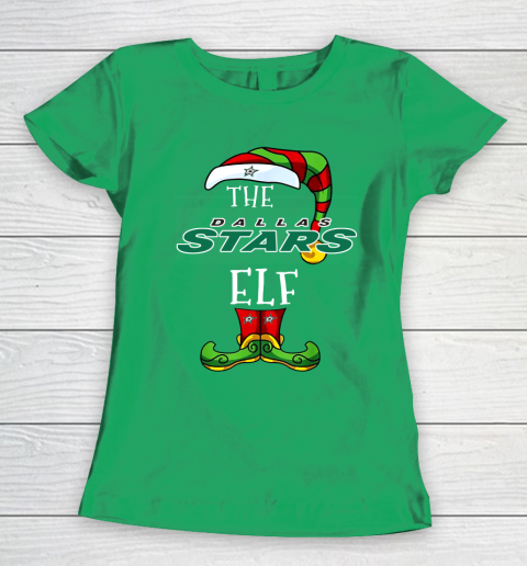 Dallas Stars Christmas ELF Funny NHL Women's T-Shirt 5
