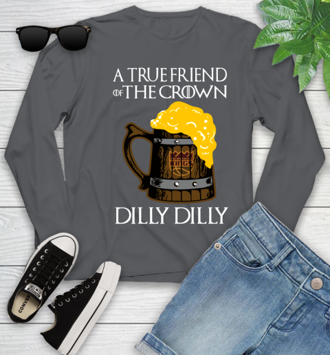 NBA Sacramento Kings A True Friend Of The Crown Game Of Thrones Beer Dilly Dilly Basketball Youth Long Sleeve 9