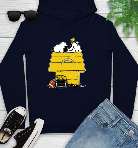 Los Angeles Chargers NFL Football Snoopy Woodstock The Peanuts Movie Youth Hoodie 4