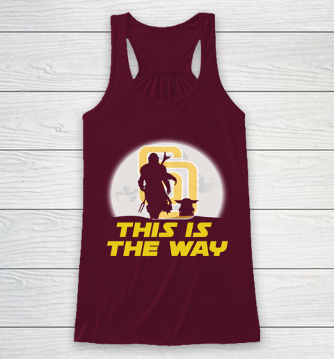 San Diego Padres MLB Baseball Star Wars Yoda And Mandalorian This Is The Way Racerback Tank 2