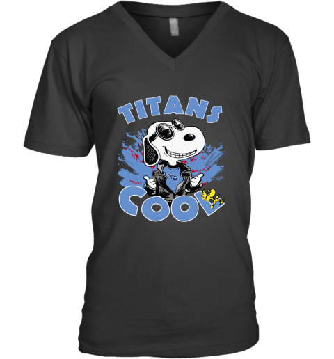 Tennessee Titans Snoopy Joe Cool We're Awesome V-Neck T-Shirt