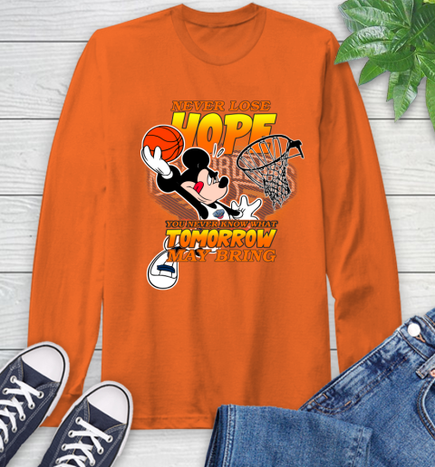 New Orleans Pelicans NBA Basketball Mickey Disney Never Lose Hope Long Sleeve T-Shirt 4